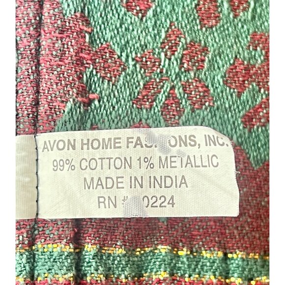 Avon Plaid 8 Placemats & 8 Napkins  Snowflake Pattern Gold Accents Cotton Xmas - Picture 7 of 10